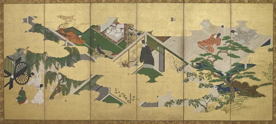 El Cuento de Genji, capítulo 2: Visita del Príncipe Genji a Utsusemi, período Edo